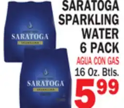 Bravo Supermarkets SARATOGA SPARKLING WATER 6 PACK offer