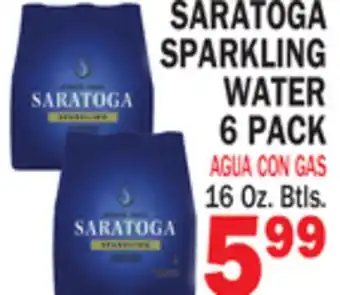 Bravo Supermarkets SARATOGA SPARKLING WATER 6 PACK offer