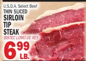 Bravo Supermarkets THIN SLICED SIRLOIN TIP STEAK offer