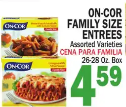 Bravo Supermarkets ON-COR FAMILY SIZE ENTREES offer