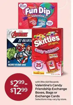 Rite Aid Valentine's Candy Friendship Exchange Boxes, Bags or Exchange Cards offer