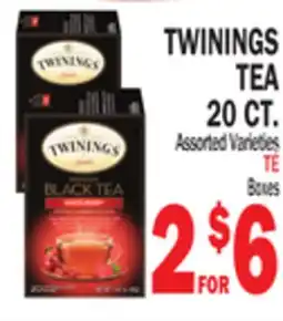 Bravo Supermarkets TWININGS TEA 20 CT offer