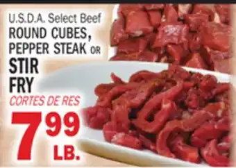 Bravo Supermarkets ROUND CUBES PEPPER STEAK STIR FRY offer