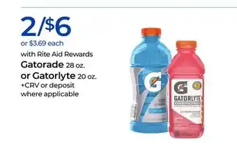 Rite Aid Gatorade or Gatorlyte offer