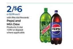 Rite Aid Pepsi and Mtn Dew offer