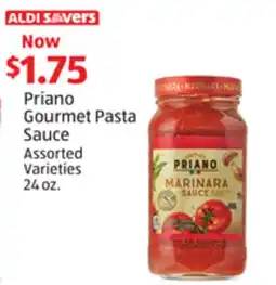 Aldi Priano Gourmet Pasta Sauce offer