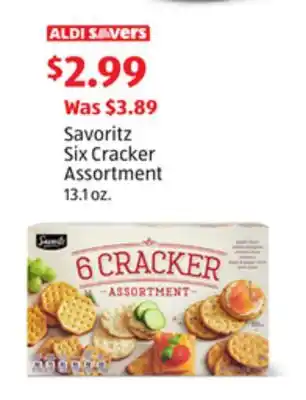 Aldi Savoritz Six Cracker Assortment offer