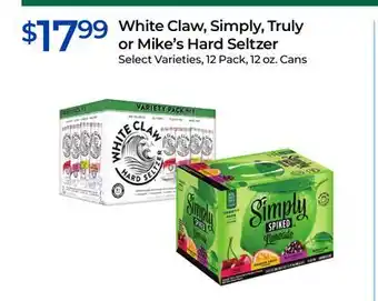 Rite Aid White Claw, Simply, Truly or Mike's Hard Seltzer offer