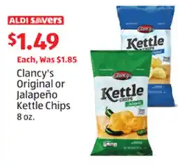 Aldi Clancy's Original or Jalapeño Kettle Chips offer