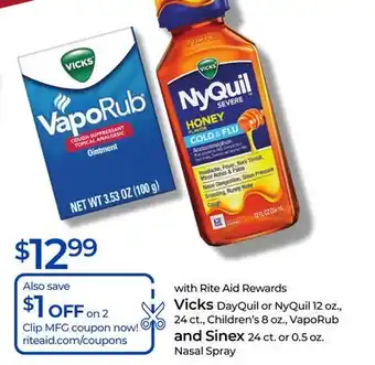 Rite Aid Vicks and Sinex offer