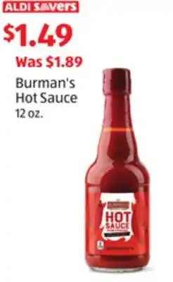 Aldi Burman's Hot Sauce offer