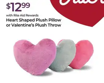 Rite Aid Heart Shaped Plush Pillow or Valentine's Plush Throw offer