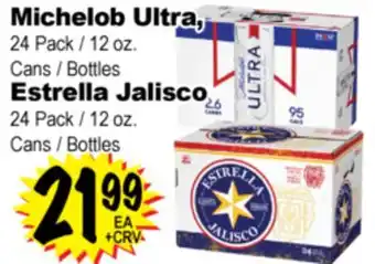 Superior Grocers Michelob Ultra, Estrella Jalisco offer