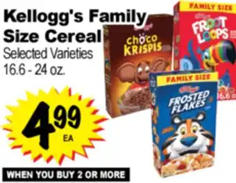 Superior Grocers Kellogg's Family Size Cereal offer