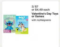 Walgreens Valentine's Day Toys or Games offer