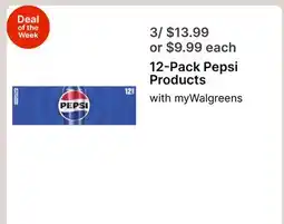 Walgreens 12-Pack Pepsi Products offer