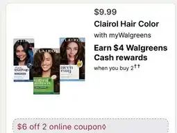 Walgreens Clairol Hair Color offer