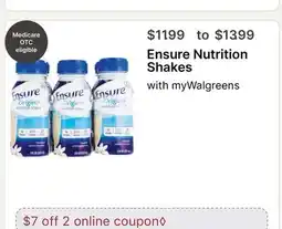 Walgreens Ensure Nutrition Shakes offer