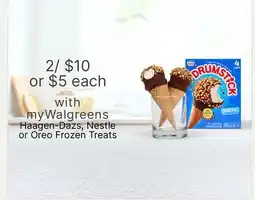 Walgreens Haagen-Dazs, Nestle or Oreo Frozen Treats offer