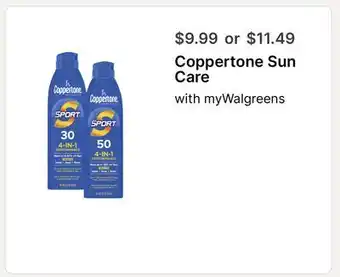 Walgreens Coppertone Sun Care offer