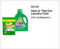 Walgreens Gain or Tide Evo Laundry Care offer