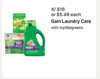 Walgreens Gain Laundry Care offer