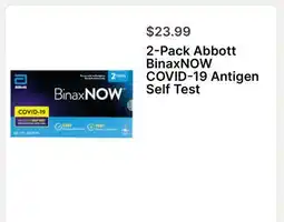 Walgreens 2-Pack Abbott BinaxNOW COVID-19 Antigen Self Test offer