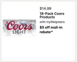 Walgreens 18-Pack Coors Products offer