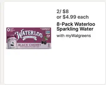 Walgreens 8-Pack Waterloo Sparkling Water offer