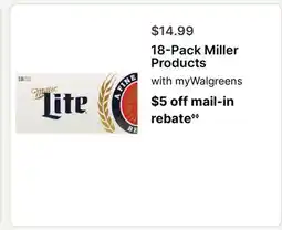 Walgreens 18-Pack Miller Products offer