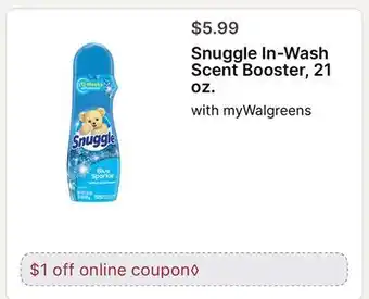 Walgreens Snuggle In-Wash Scent Booster, 21 oz offer