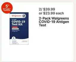 Walgreens 2-Pack Walgreens COVID-19 Antigen Test offer