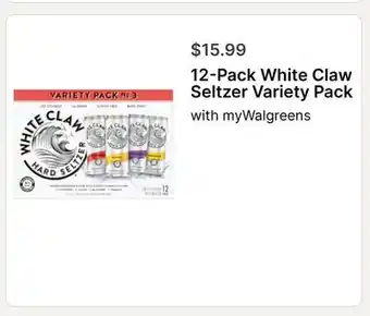 Walgreens 12-Pack White Claw Seltzer Variety Pack offer