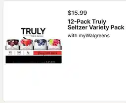 Walgreens 12-Pack Truly Seltzer Variety Pack offer