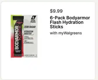 Walgreens 6-Pack Bodyarmor Flash Hydration Sticks offer