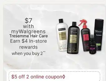 Walgreens Tresemme Hair Care offer