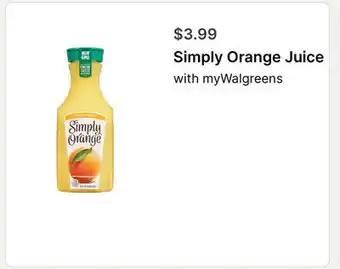 Walgreens Simply Orange Juice offer