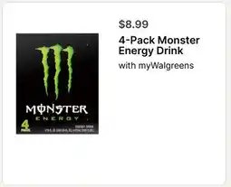 Walgreens 4-Pack Monster Energy Drink offer