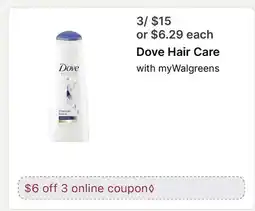 Walgreens Dove Hair Care offer