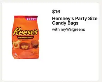 Walgreens Hershey's Party Size Candy Bags offer