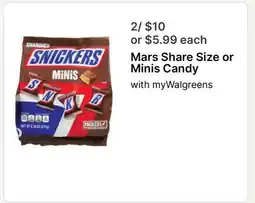 Walgreens Mars Share Size or Minis Candy offer