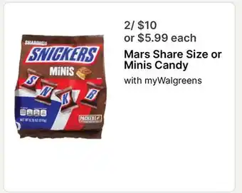 Walgreens Mars Share Size or Minis Candy offer