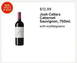 Walgreens Josh Cellars Cabernet Sauvignon, 750ml offer