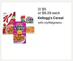 Walgreens Kellogg's Cereal offer