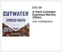 Walgreens 4-Pack Cutwater Expresso Martini, 355ml offer