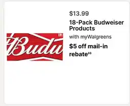 Walgreens 18-Pack Budweiser Products offer