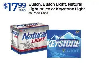 Rite Aid Busch, Busch Light, Natural Light or Ice or Keystone Light offer