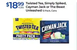 Rite Aid Twisted Tea, Simply Spiked, Cayman Jack or The Beast Unleashed offer