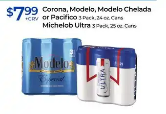 Rite Aid Corona, Modelo, Modelo Chelada or Pacifico and Michelob Ultra offer