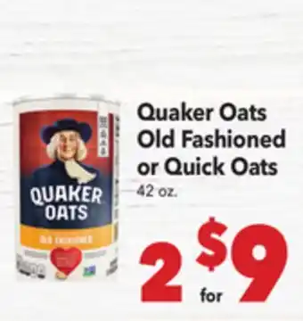 Vallarta Supermarkets Quaker Oats Old Fashioned or Quick Oats offer